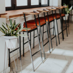 Imali Stool | Steel Leather & Oak - Image 4