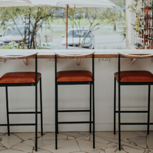 Imali Stool | Steel Leather & Oak - Image 6